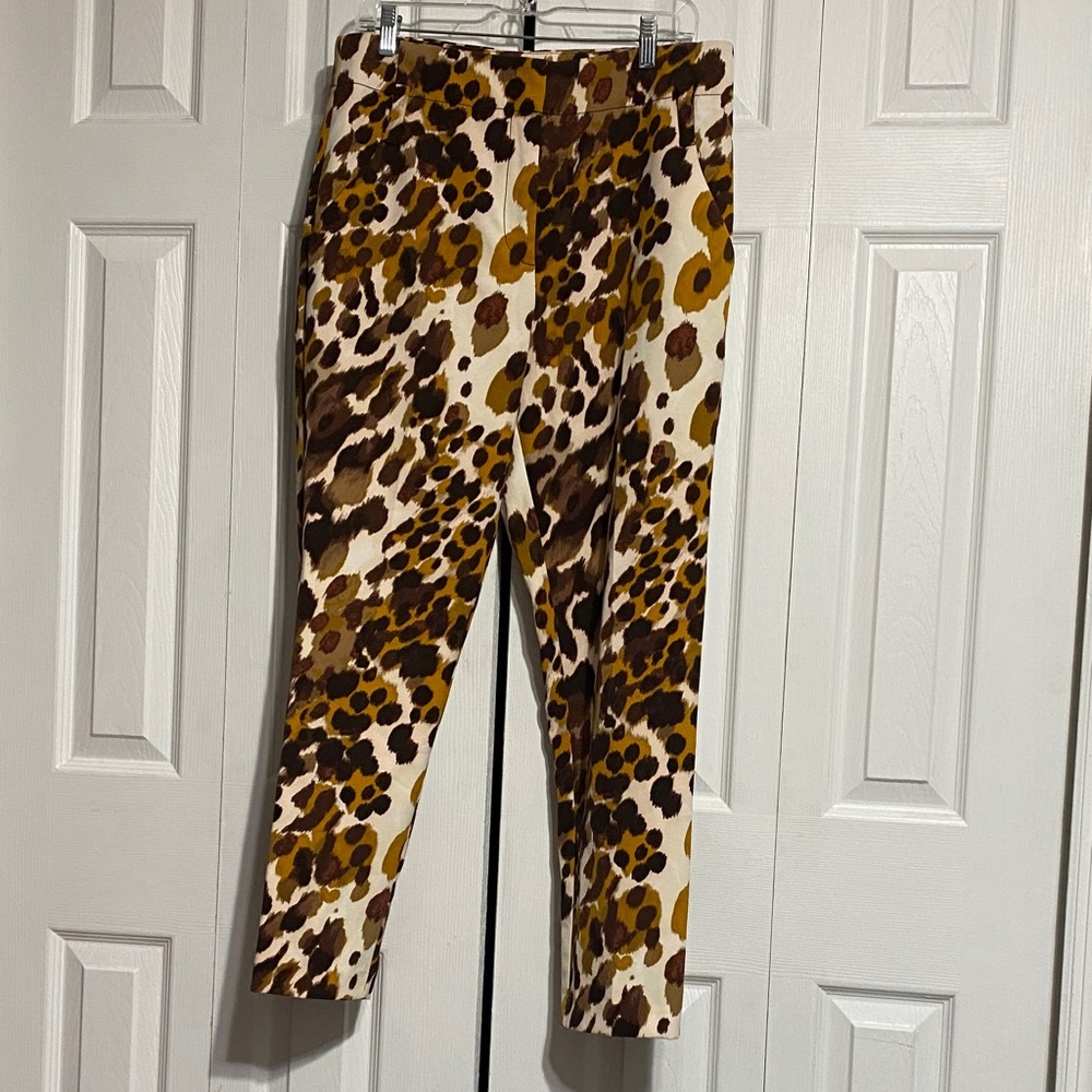 7th Avenue animal print pants trousers slacks size 10